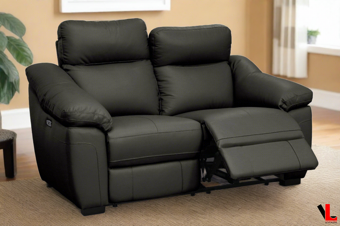 Maverick 64.5" Power Reclining Loveseat with Power Headrest in Dark Chocolate Leather Match
