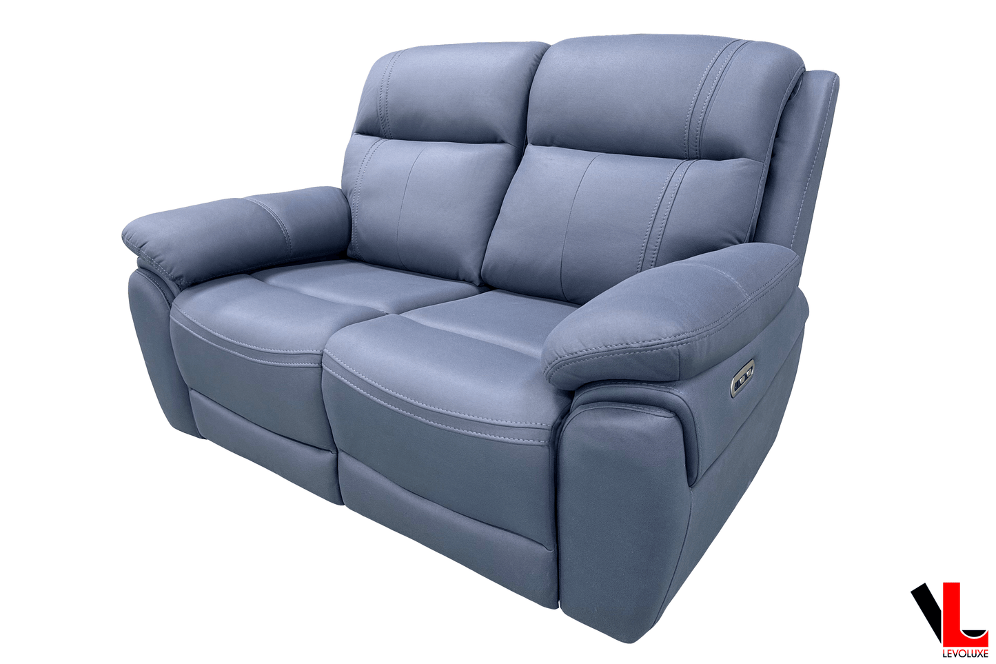 Levoluxe Loveseat Regent 62" Jaxxon Blue Power Reclining 2 Seater Loveseat with Power Headrests