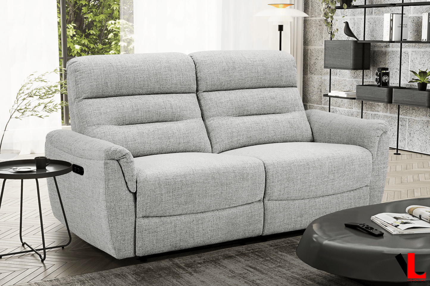 Levoluxe Sofa Cain 76" Power Reclining Sofa in Weave Fabric - Available in 2 Colours