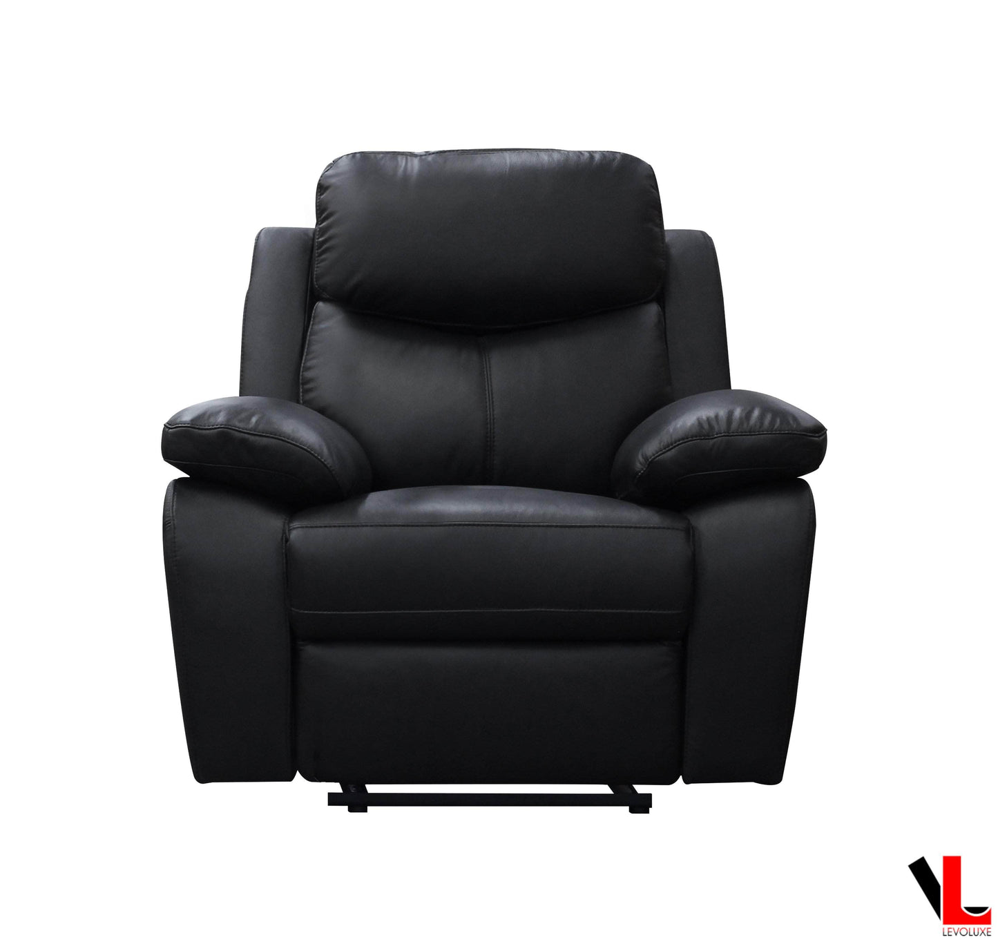 Levoluxe Chair Black Aveon 38.5" Pillow Top Arm Reclining Chair in Leather Match - Available in 2 Colours
