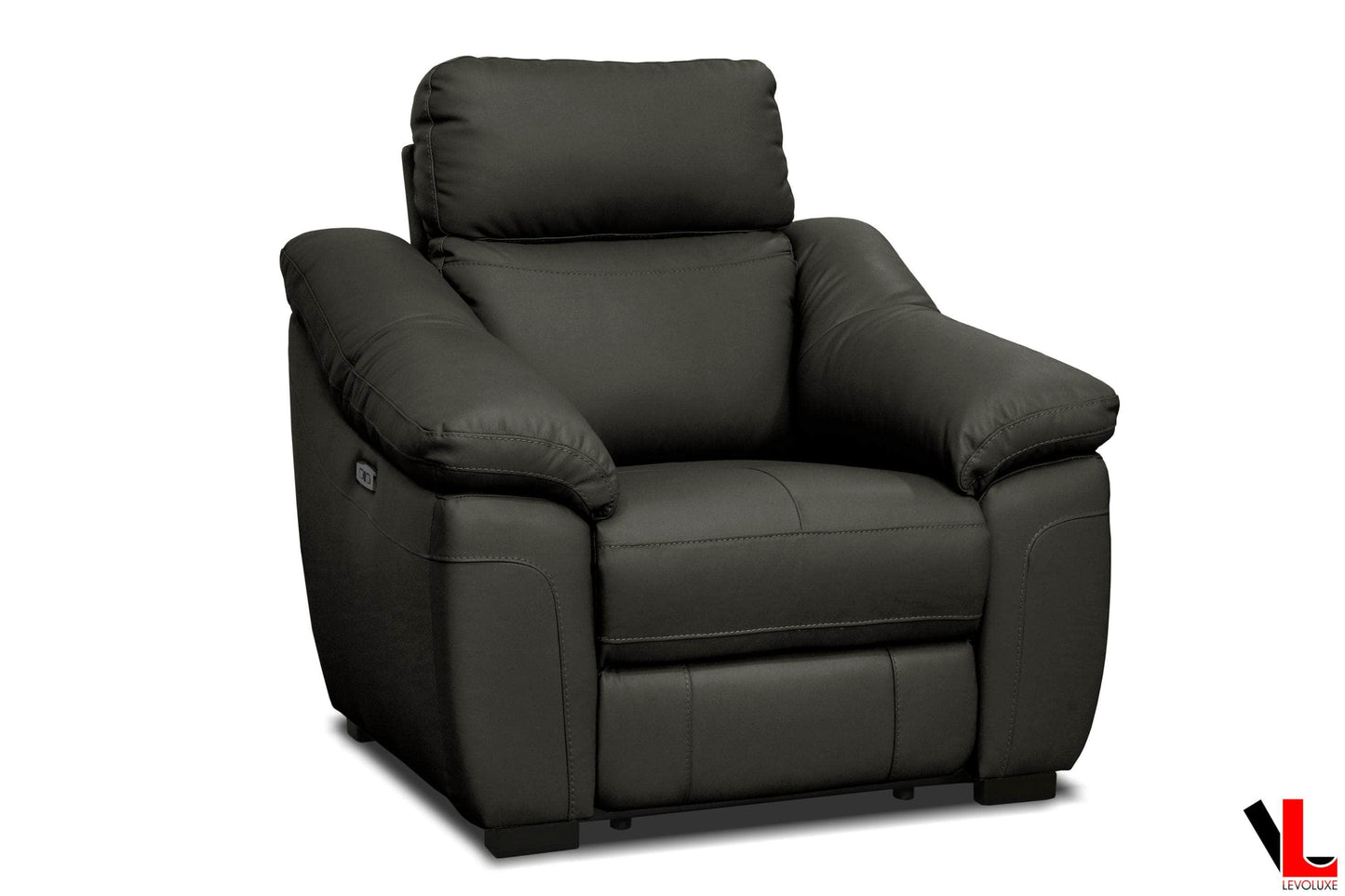 Levoluxe Chair Maverick 42" Power Reclining Chair with Power Headrest in Dark Chocolate Leather Match