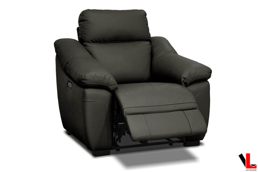 Levoluxe Chair Maverick 42" Power Reclining Chair with Power Headrest in Dark Chocolate Leather Match