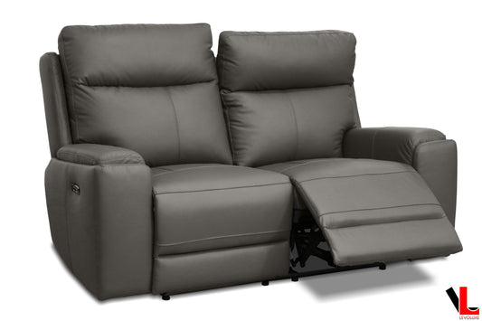 Arlo 64.2" Power Reclining Loveseat with Power Headrest in Leather Match - Available in 2 Colours