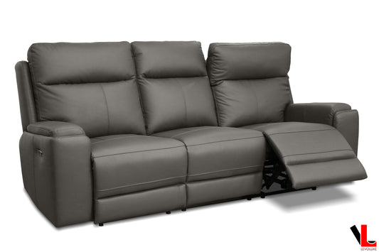 Arlo 87" Power Reclining Sofa with Power Headrest in Leather Match - Available in 2 Colours