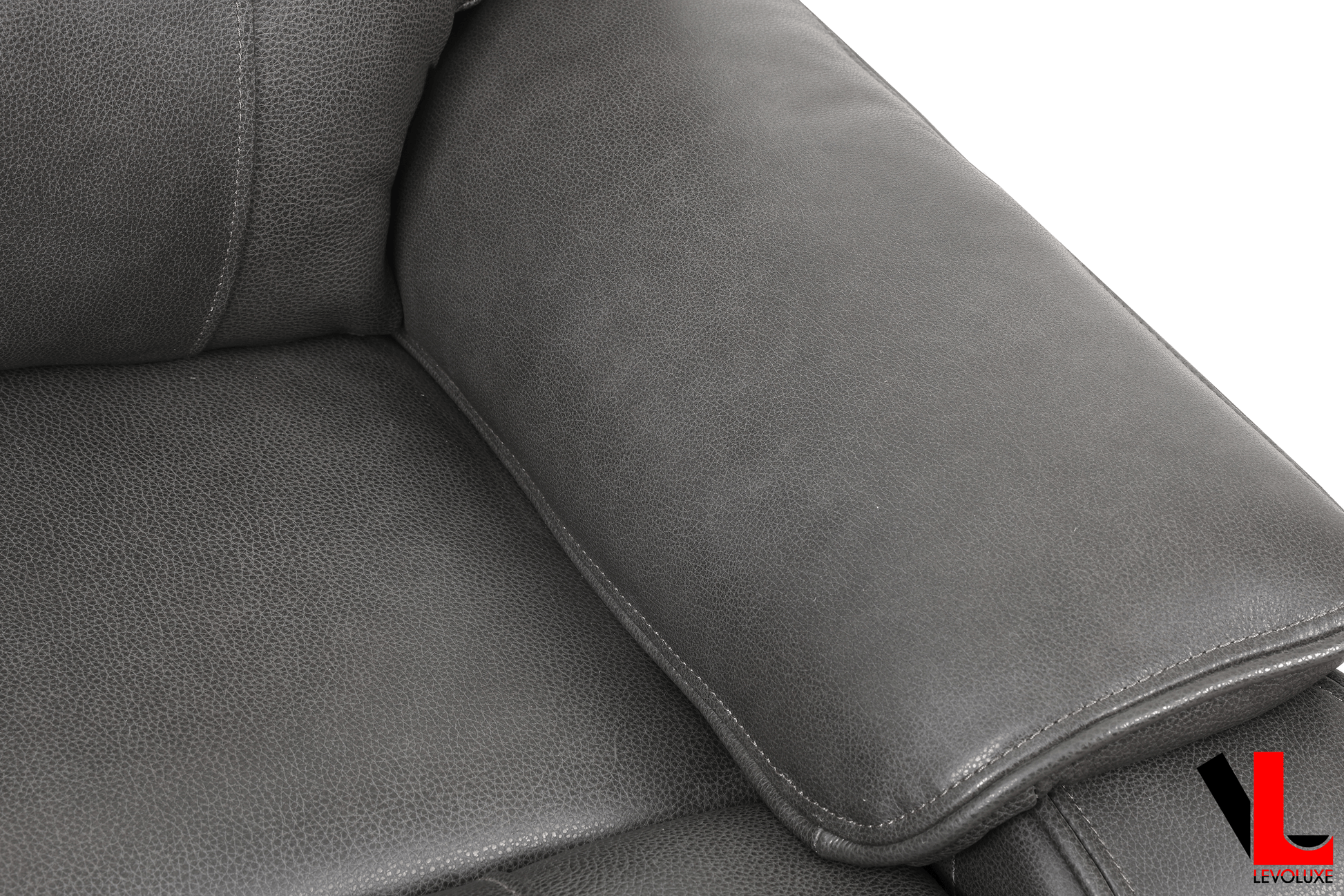 Levoluxe Brindle 62" Power Reclining 2 Seater Loveseat in Charcoal Leather Match