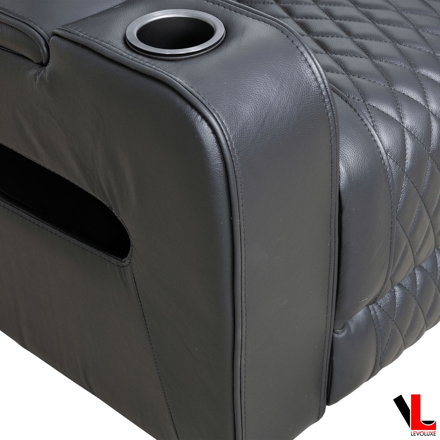 Levoluxe Colton 37" Leather Match Power Glider Reclining Chair with Power Headrest, Cupholders and Storage, image 9
