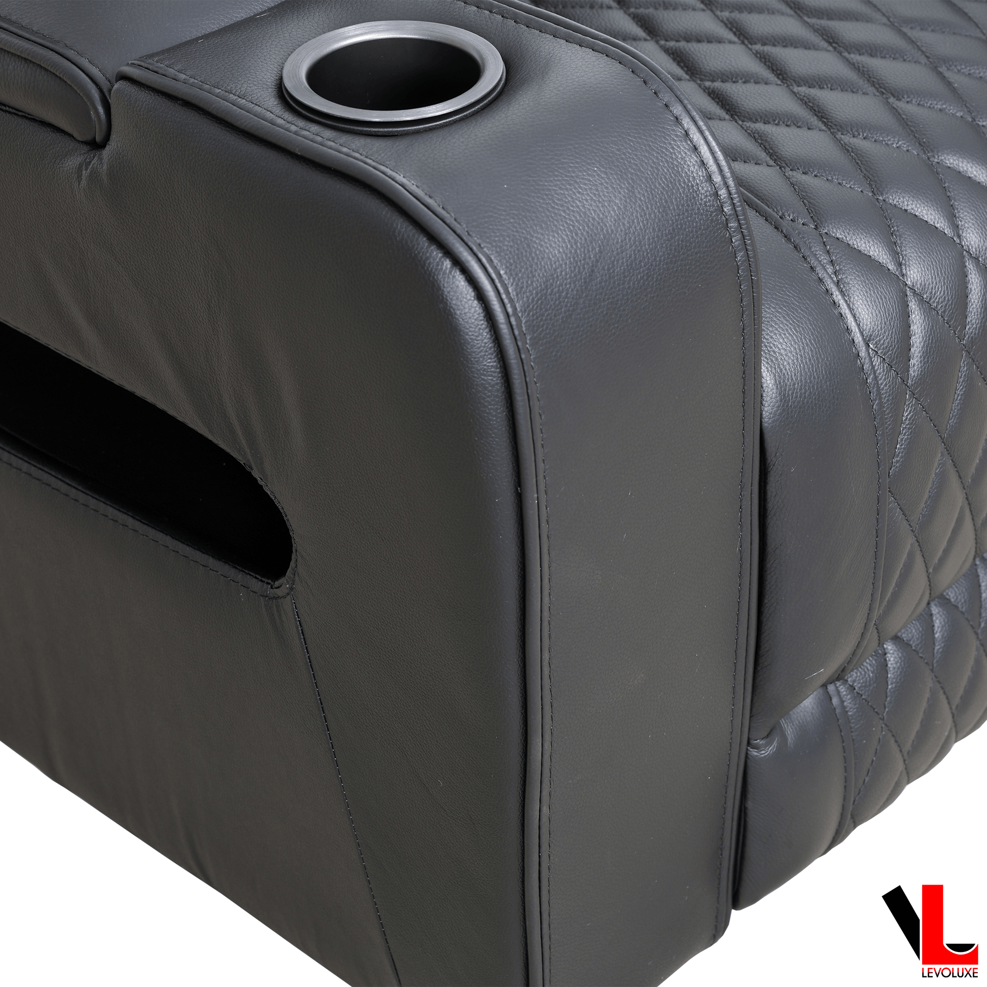 Levoluxe Colton 37" Leather Match Power Glider Reclining Chair with Power Headrest, Cupholders and Storage, image 9