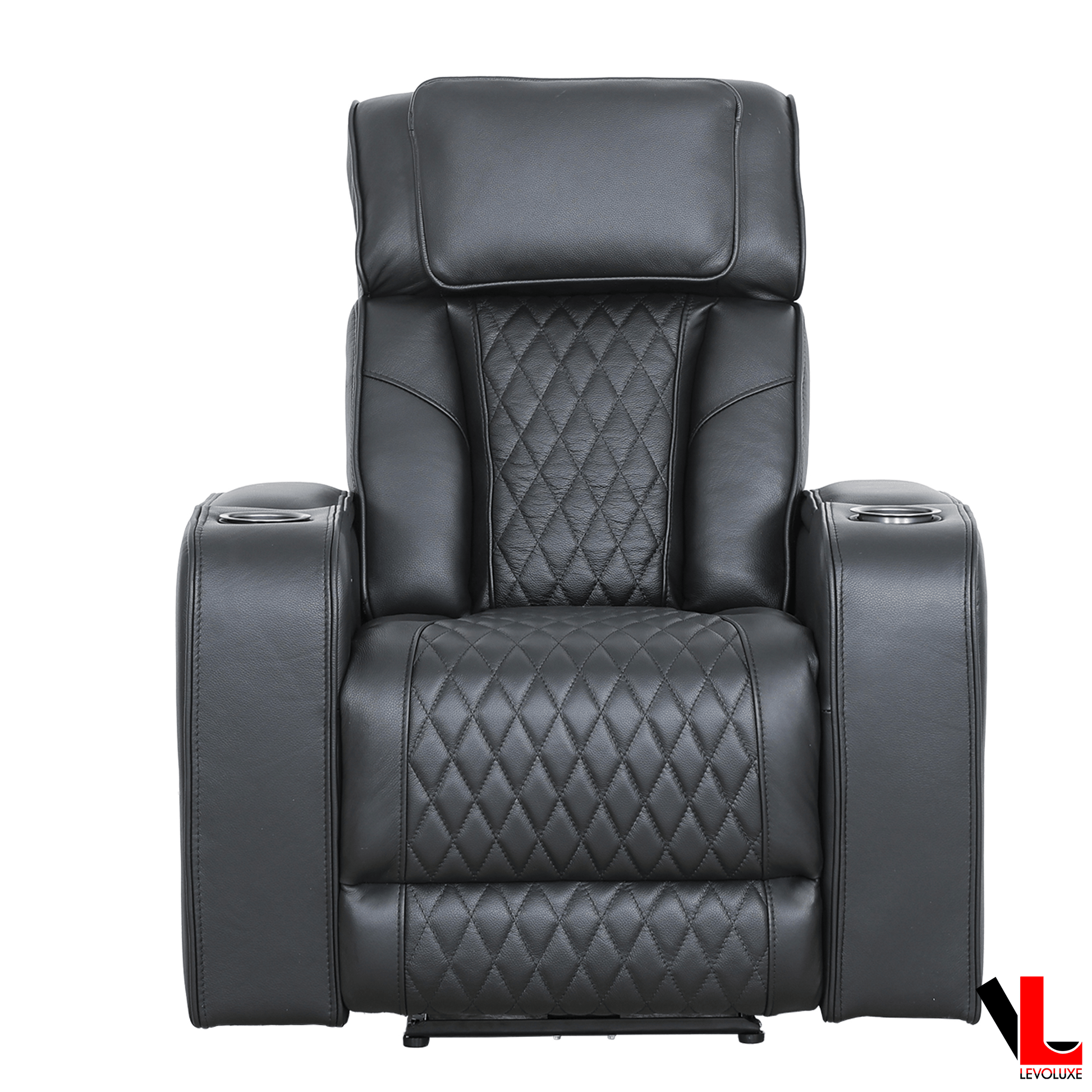 Levoluxe Colton 37" Leather Match Power Glider Reclining Chair with Power Headrest, Cupholders and Storage, image 5