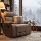 Levoluxe Chair Brindle 36.5" Leather Match Swivel Glider Reclining Chair - Available in 2 Colours