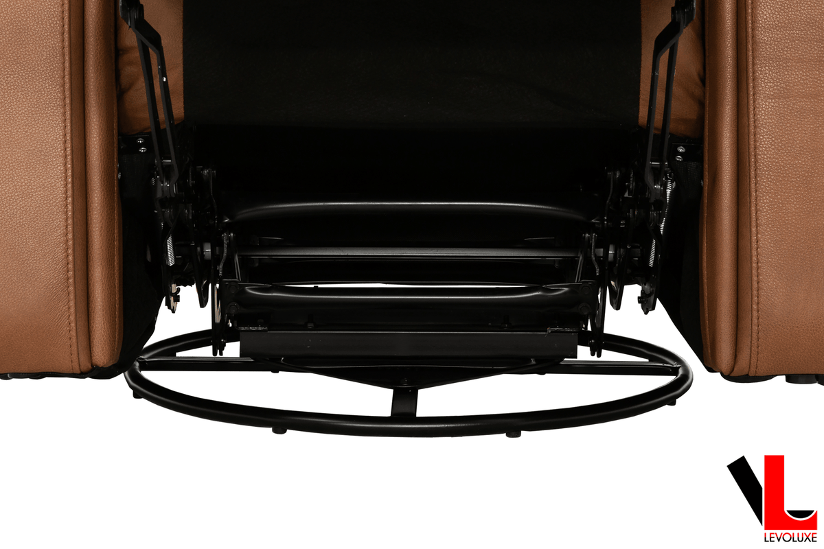 Levoluxe Chair Cavron 37" Leather Match Swivel Glider Reclining Chair - Available in 2 Colours