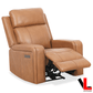 Levoluxe Chair Cavron 37" Power Glider Reclining Chair with Power Headrest in Cognac Leather Match