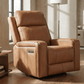 Levoluxe Chair Cavron 37" Power Glider Reclining Chair with Power Headrest in Cognac Leather Match