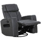 Levoluxe Chair Charcoal Colton 37" Leather Match Swivel Glider Reclining Chair - Available in 2 Colours