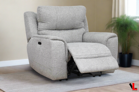 Sentinel 43" Power Reclining Chair with Power Headrest in Tweed Ash Fabric