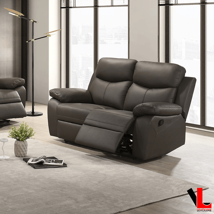 Levoluxe Aveon 62" Pillow Top Arm Reclining Loveseat in Leather Match, image 9
