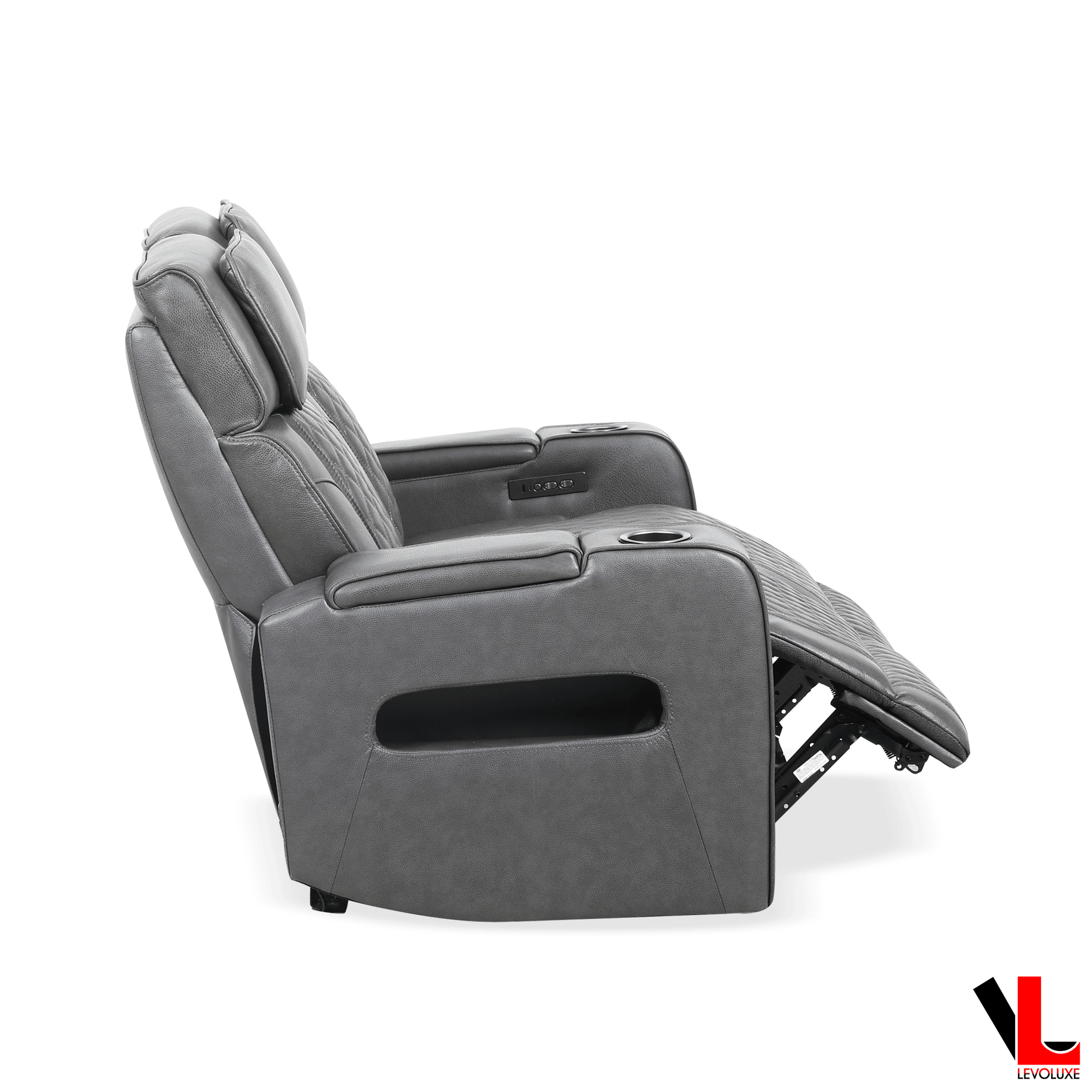 Levoluxe Colton 58" Leather Match Power Reclining 2 Seater Loveseat with Power Headrest, Cupholders and Storage, image 20
