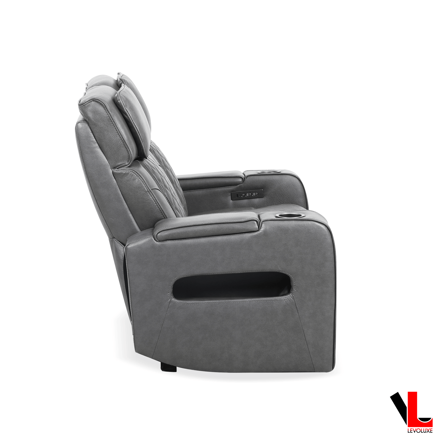 Levoluxe Colton 58" Leather Match Power Reclining 2 Seater Loveseat with Power Headrest, Cupholders and Storage, image 21
