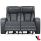 Levoluxe Colton 58" Leather Match Power Reclining 2 Seater Loveseat with Power Headrest, Cupholders and Storage, image 4