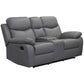 Levoluxe Loveseat Grey Aveon 76" Pillow Top Arm Reclining Loveseat with Storage Console in Leather Match - Available in 3 Colours