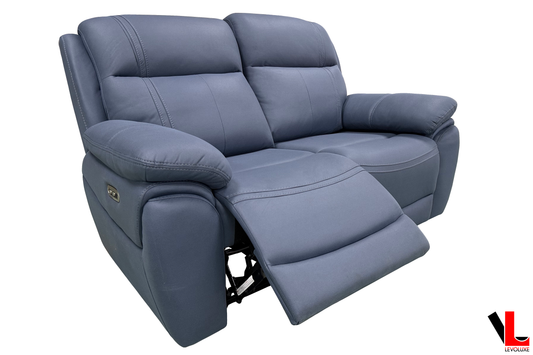Levoluxe Loveseat Regent 62" Jaxxon Blue Power Reclining 2 Seater Loveseat with Power Headrests
