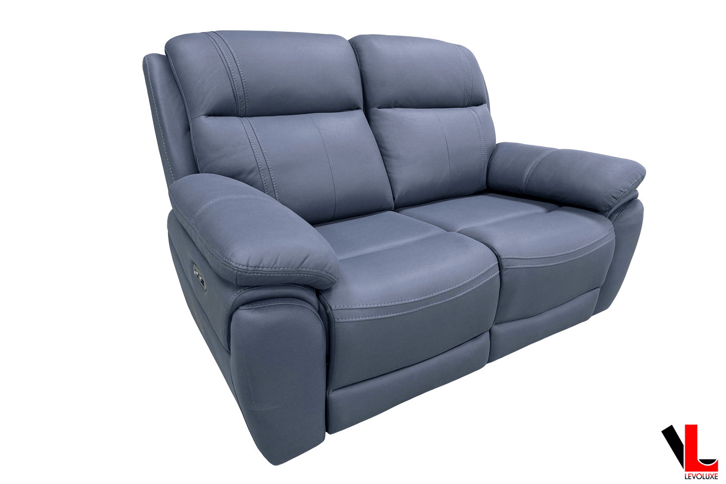 Levoluxe Loveseat Regent 62" Jaxxon Blue Power Reclining 2 Seater Loveseat with Power Headrests