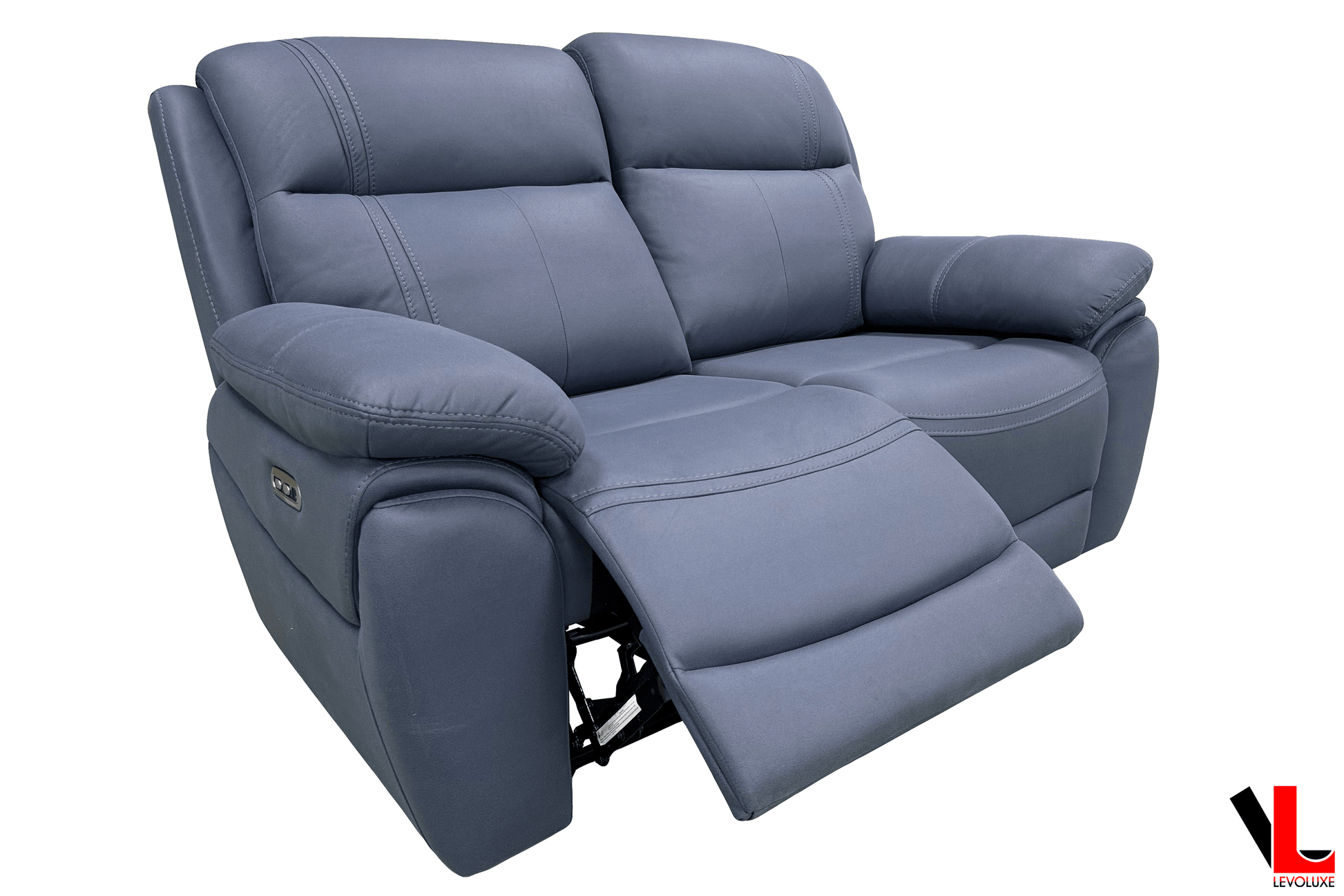Levoluxe Loveseat Regent 62" Jaxxon Blue Power Reclining 2 Seater Loveseat with Power Headrests