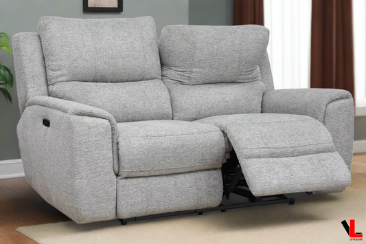 Sentinel 65" Power Reclining Loveseat with Power Headrest in Tweed Ash Fabric