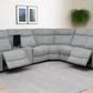 Braun Corner Sectional Sofa with Console, Power Recliners, and Power Headrests in Tweed Ash Fabric