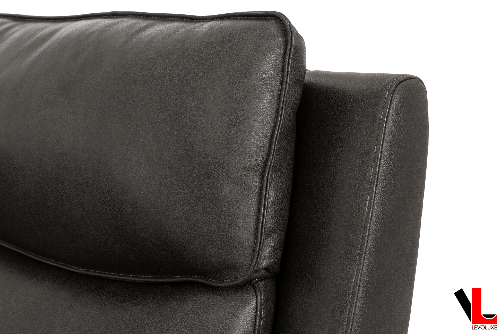 Levoluxe Sectional Knox 129" Wide Power Reclining Corner Sectional Sofa with Power Headrests and Storage Console in Espresso Leather Match