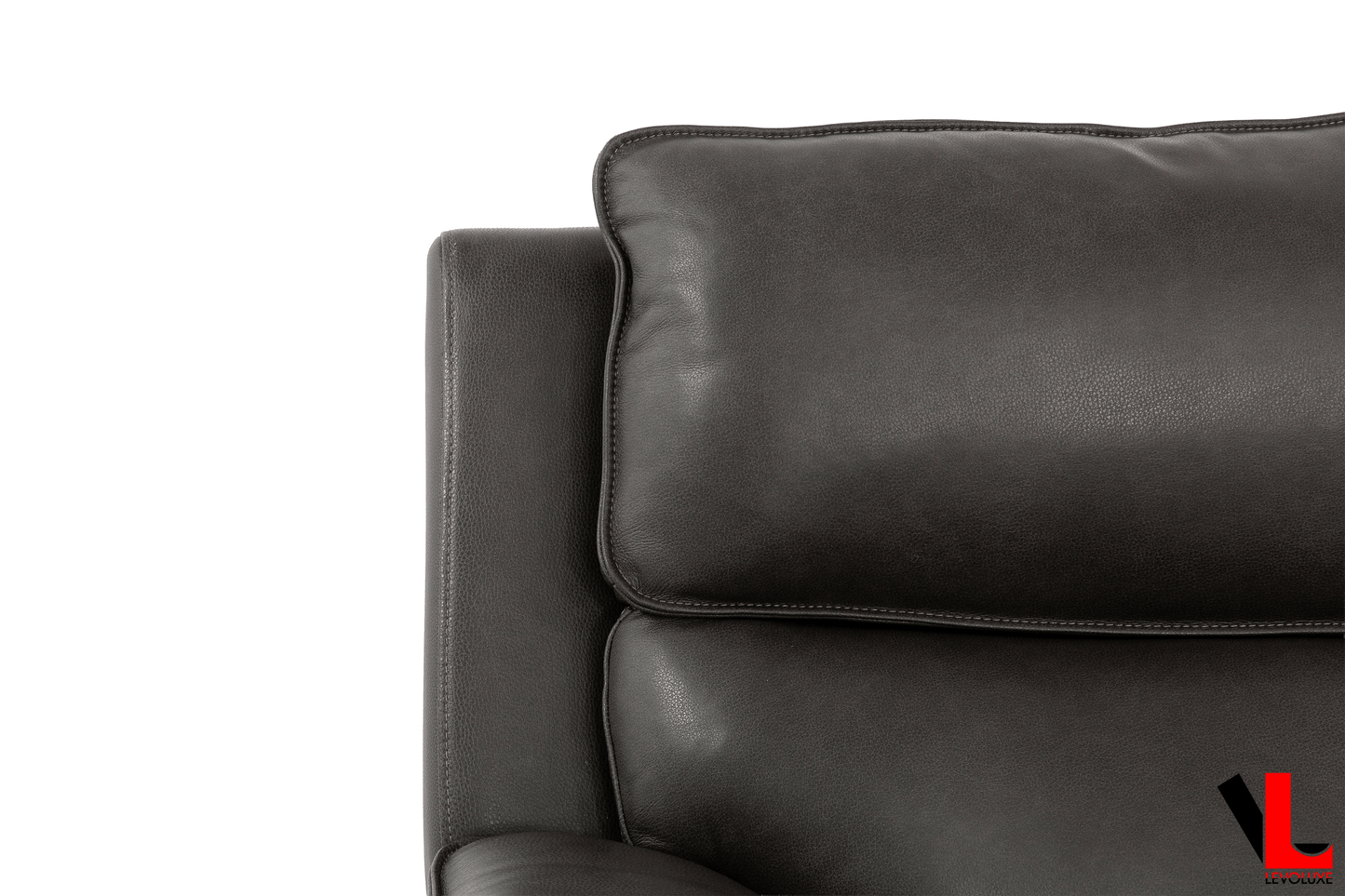 Levoluxe Sectional Knox 129" Wide Power Reclining Corner Sectional Sofa with Power Headrests and Storage Console in Espresso Leather Match