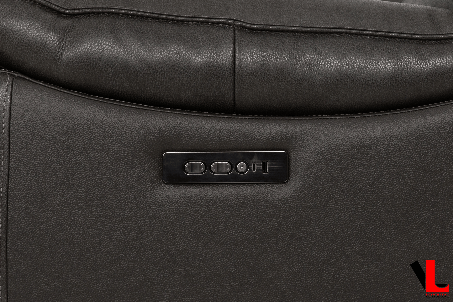 Levoluxe Sectional Knox 129" Wide Power Reclining Corner Sectional Sofa with Power Headrests and Storage Console in Espresso Leather Match