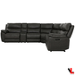 Levoluxe Sectional Knox 129" Wide Power Reclining Corner Sectional Sofa with Power Headrests and Storage Console in Espresso Leather Match