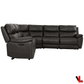 Levoluxe Sectional Knox 129" Wide Power Reclining Corner Sectional Sofa with Power Headrests and Storage Console in Espresso Leather Match