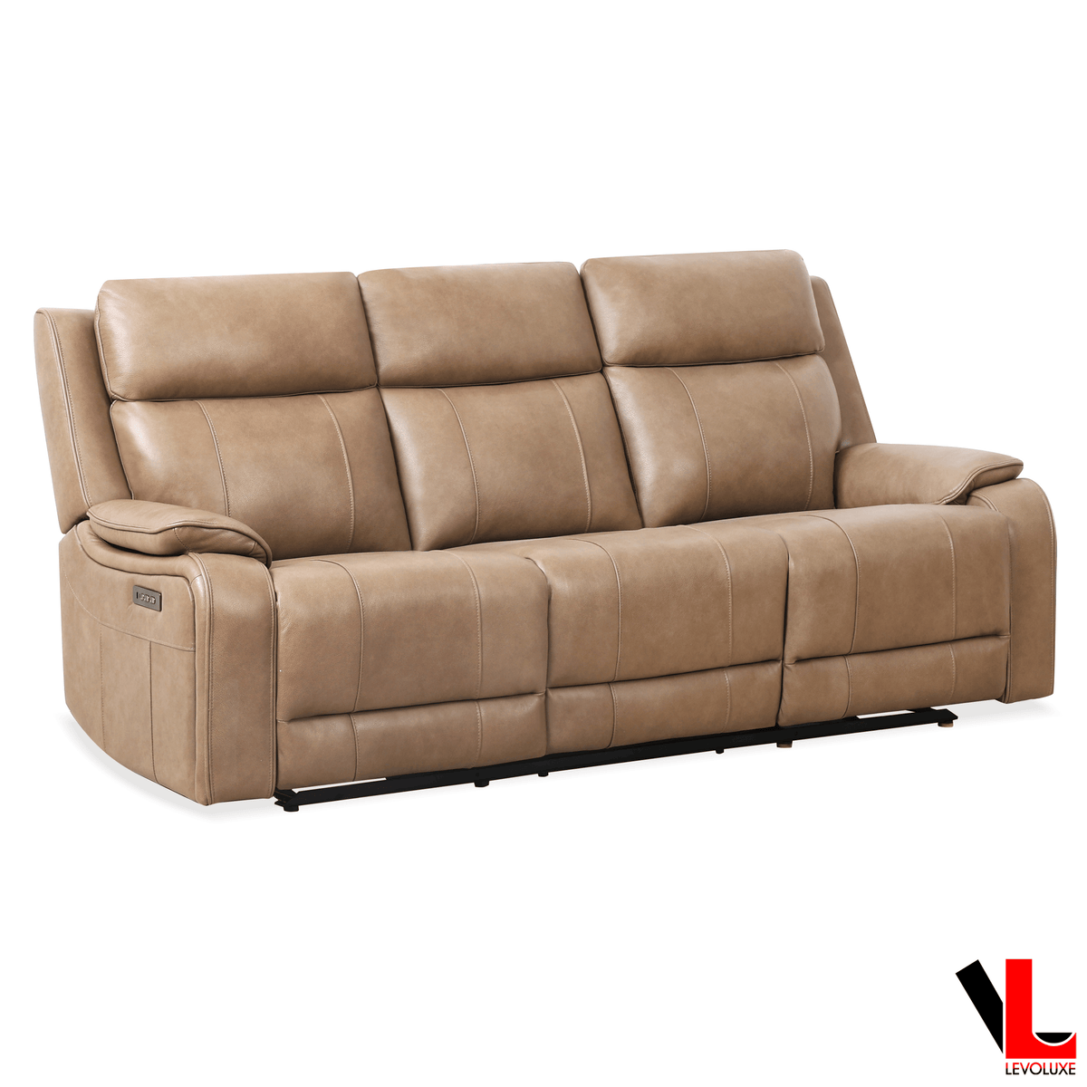 Levoluxe Brindle 83.5" Leather Match Power Reclining 3 Seater Sofa, image 14