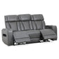 Levoluxe Colton 78" Leather Match Power Reclining 3 Seater Sofa with 2 Power Headrests, Cupholders, Storage and Drop Down Tray, image 15