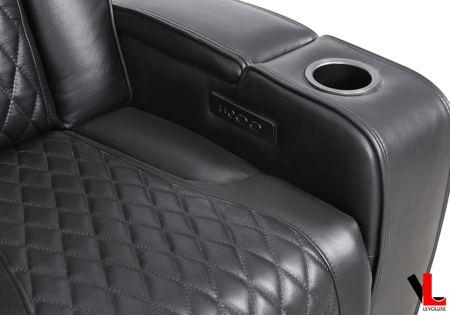 Levoluxe Colton 78" Leather Match Power Reclining 3 Seater Sofa with 2 Power Headrests, Cupholders, Storage and Drop Down Tray, image 11