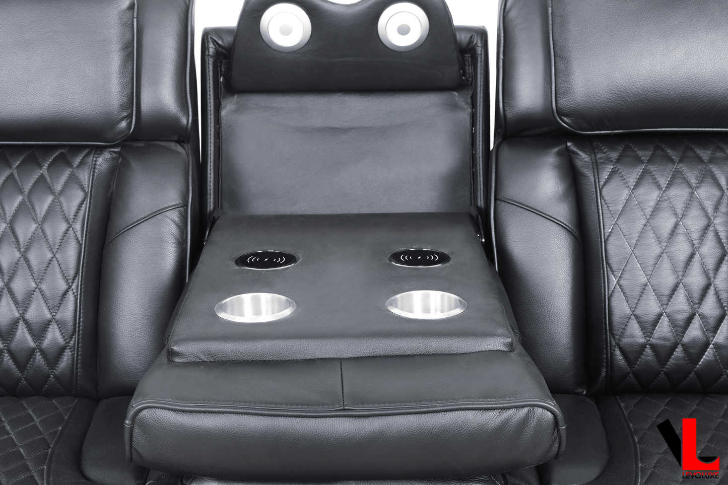 Levoluxe Colton 78" Leather Match Power Reclining 3 Seater Sofa with 2 Power Headrests, Cupholders, Storage and Drop Down Tray, image 6