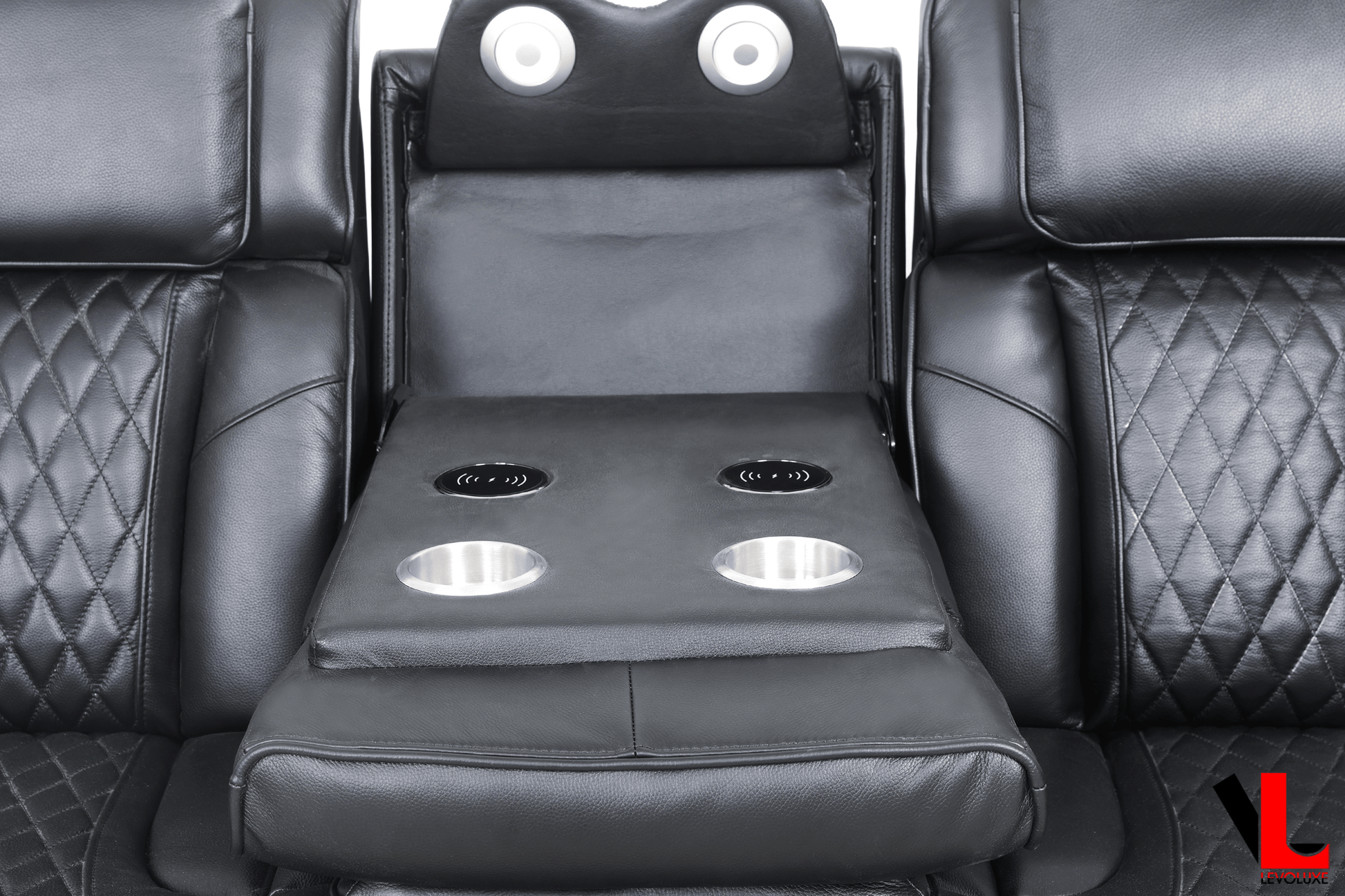 Levoluxe Colton 78" Leather Match Power Reclining 3 Seater Sofa with 2 Power Headrests, Cupholders, Storage and Drop Down Tray, image 6