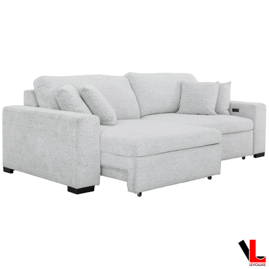 Levoluxe Sofa Galveston 106" Power Sliding 2 Seater Sofa in Chelsea Arctic