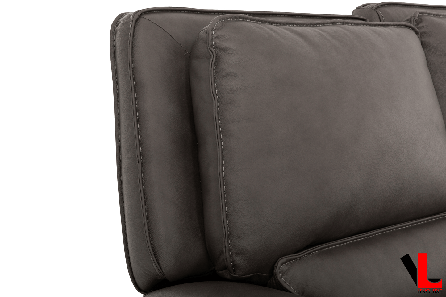 Levoluxe Sofa Odessa 92" Power Reclining 3 Seater Sofa with Power Headrests in Tex Grey Leather Match