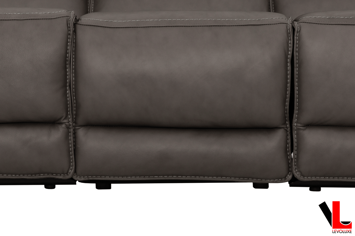 Levoluxe Sofa Odessa 92" Power Reclining 3 Seater Sofa with Power Headrests in Tex Grey Leather Match