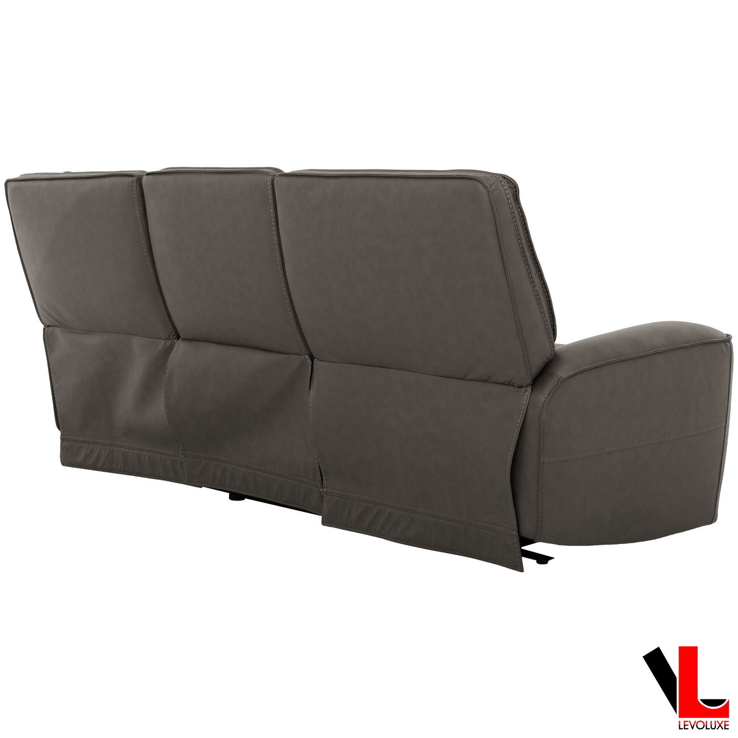 Levoluxe Sofa Odessa 92" Power Reclining 3 Seater Sofa with Power Headrests in Tex Grey Leather Match