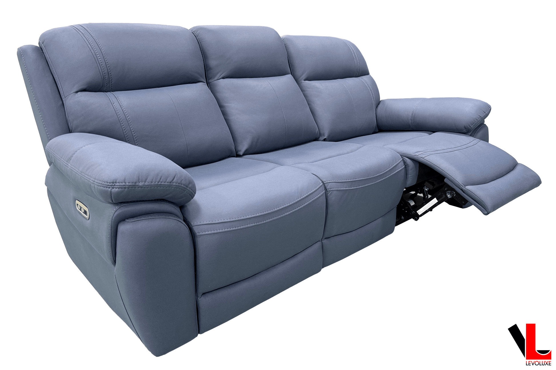Levoluxe Sofa Regent 83" Jaxxon Blue Power Reclining 3 Seater Sofa with Power Headrests