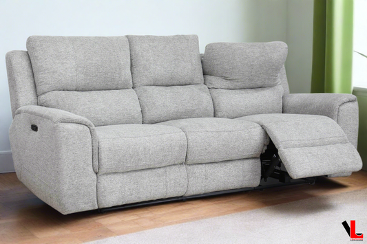 Sentinel 87.8" Power Reclining Sofa with Power Headrest in Tweed Ash Fabric