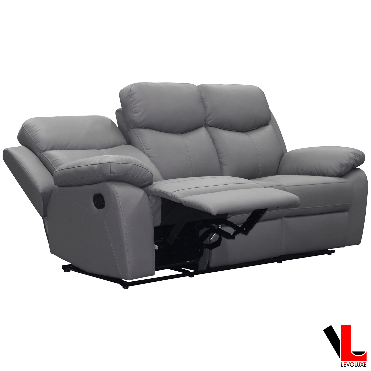 Levoluxe Sofa Set Aveon 3 Piece Pillow Top Arm Reclining Sofa, Loveseat and Chair Set in Leather Match - Available in 3 Colours