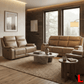 Levoluxe Brindle 2 Piece Leather Match Power Reclining Sofa and Loveseat Set, image 2