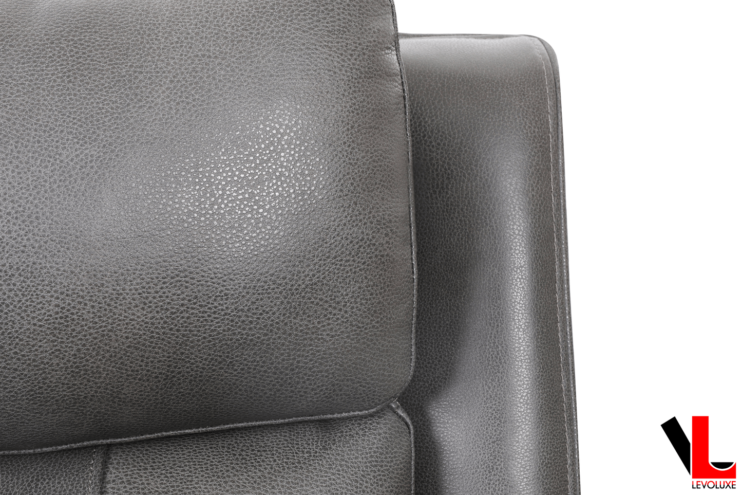 Levoluxe Sofa Set Brindle 2 Piece Power Reclining Sofa and Loveseat Set in Charcoal Leather Match