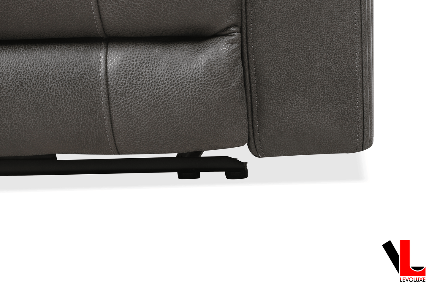 Levoluxe Sofa Set Brindle 3 Piece Power Reclining Sofa, Loveseat and Chair Set in Charcoal Leather Match