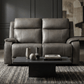 Levoluxe Sofa Set Brindle 3 Piece Power Reclining Sofa, Loveseat and Chair Set in Charcoal Leather Match