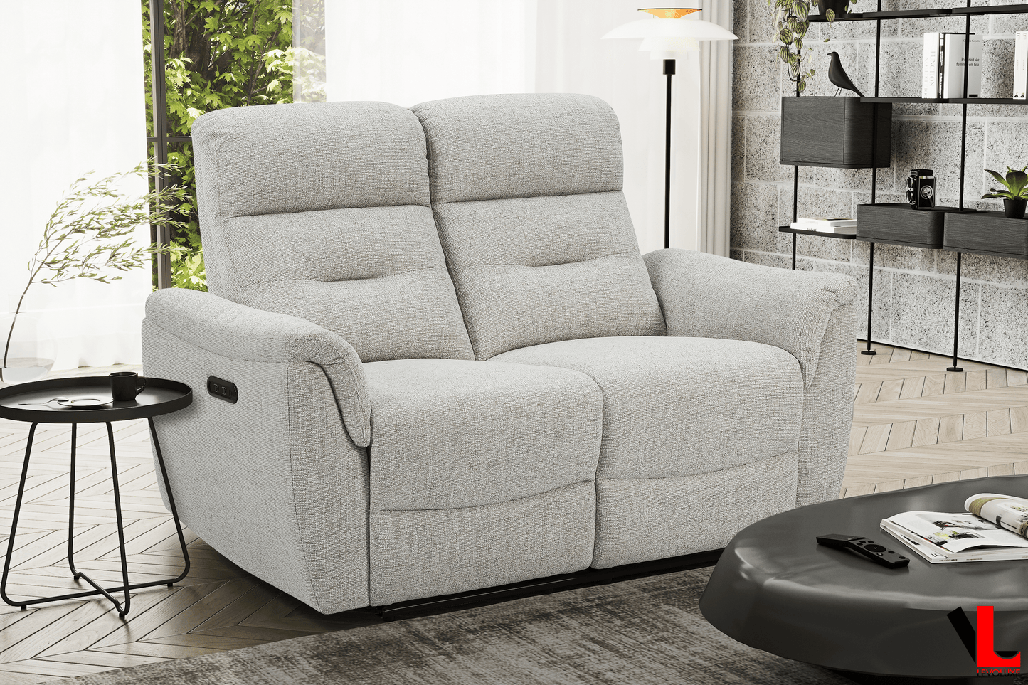Levoluxe Sofa Set Cain 2 Piece Power Reclining Sofa and Loveseat Set in Weave Fabric - Available in 2 Colours